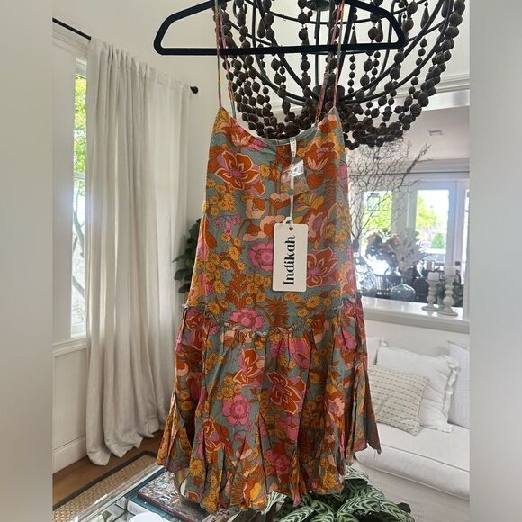 INDIKAH FRILL TRIM DRESS FLORAL PRINT NEW WITH TAGS - Picture 3 of 8